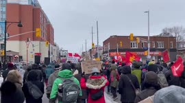 'Truck off!' - counter protesters in Ottawa march against 'Freedom Convoy'