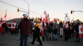 Thousands of Canadians join Freedom Convoy at Surrey, BC, Canada