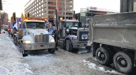 Antivaccination Protests Canada Truck Drivers Quebec City 20222