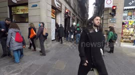 Street parade of Small Giants in Barcelona, Spain