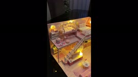 My first DIY wooden doll house with LED light kit and music box. 1:24 scale thumbnail