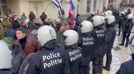 Anti Covid-restrictions protest near EU HQ in Brussels, as Freedom Convoy largely stopped