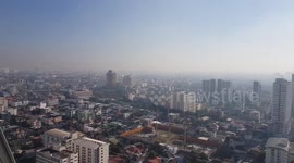 Smog PM 2.5 air pollution clouds skyline in Bangkok, Thailand