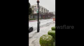 US: Snow-Like Blanket Of Hail Covers Ground In Southern California 4