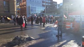 Protesters dance to 'Party Rock Anthem' during protests in Ottawa, Canada.