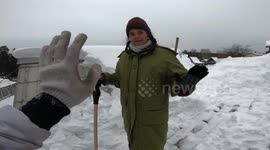 This is what it's like to clear tons of snow in a Russian village
