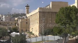 shots show the closure of the Ibrahimi Mosque in the West Bank City of Hebron.