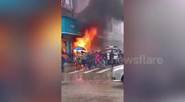 Residents flee as huge fireball bursts out of Chinese restaurant