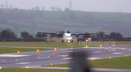 Turboprop torment at Bristol Airport during Storm Dudley strong winds