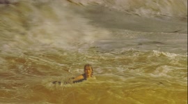 Eunice mega storm waves wash woman into the sea at town beach in Cornwall
