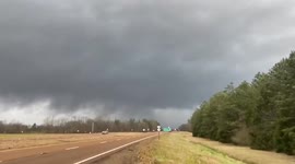 Funnel cloud forms in Shuqualak, Mississippi