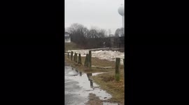 Warm temperatures cause ice jams in Ohio's Vermilion River