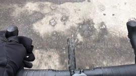 Kent street fortifications during amid 'Freedom Convoy' protests in Ottawa, ON, Canada