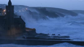 Storm Eunice batters Porthleven in Cornwall with 80mph plus winds