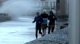 People defy warnings and take to coastline to watch Storm Eunice hit Weston-Super-Mare with large waves