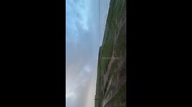 STORM CHASERS OF UK WEATHER CHASE INTERCEPT STORM EUNICE IN CORNWALL WITH WINDS UP TO 100MPH CAUSING LARGE AMOUNTS OF DAMAGE WITH RED WARNING