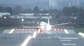 Scary moment planes rock from side to side landing at Birmingham Airport in Storm Eunice winds