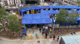 A general view of  a temporary isolation facility for patients displaying Covid-19 symptoms at the Caritas Medical Center in Hong Kong as Hong Kong hit with spike in COVID-19 cases