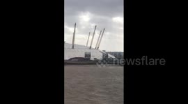 UK: Parts Of O2 Arena Roof Get Blown Off By Storm Eunice