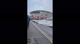 UK: Roof Of Sennen Lifeboat Station In Cornwall Gets Blown Off By Storm Eunice 2