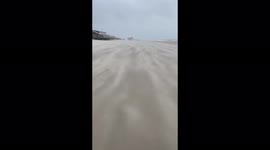 Sand waves hit Netherlands as Storm Eunice winds strike northern Europe