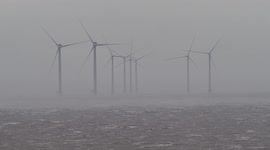 Wind turbines 'turned off' to prevent damage from Storm Eunice at wind farm off Kent, UK