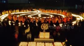 The Buddhist monks organised a peace praying for full moon day of Maghi Purnima in Northern India