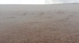 80 mph Storm Eunice winds sweep up sand on Devon Beach