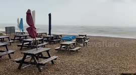 Storm Eunice slams east Kent beachfront