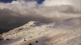 Storm Eunice Dramatic Snow Curtains & Beautiful Mountain Snow - Drone Footage
