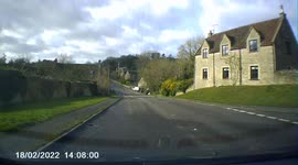 Storm Eunice blows tree down in Ford, near Castle Combe, Takes out cables and blocks the A420