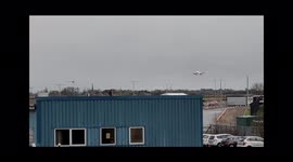 Wings wobble on jet's stormy approach to landing at Birmingham