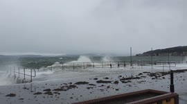 Storm Eunice batters Scottish Seaside Town