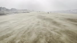 Ferocity of Storm Eunice captured in amazing footage from Scheveningen Beach, The Hague, Netherlands