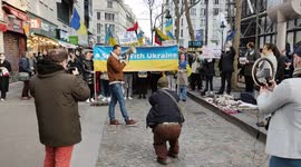 Russia vs Ukraine. Protest and march against the war. Paris,France, Châtelet-les-Halles. 19feb2022