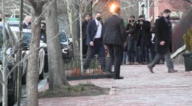 President of the United States Joe Biden arrives at Holy Trinity Catholic Church in Washington, D.C. to attend mass on February 19, 2022