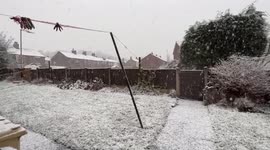 UK: Heavy Snow Falls After Storm Eunice Batters Across Country