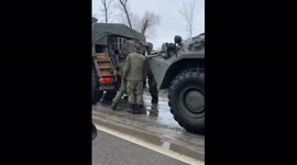 Russian military equipment seen heading through Belarus towards Ukraine early in February
