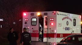 Two Pedestrians on Houston Freeway in Multi-Vehicle Accident (No Sound)