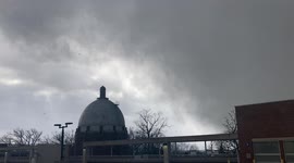 Heavy snow squall causes instant whiteout in central Pennsylvania, USA