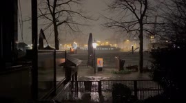 Storm Eunice causes storm surge in Hamburg, Germany