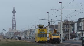 Storm Franklin damages tramway along Blackpool promenade