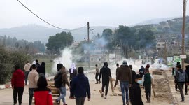 Israeli security forces clash with Palestinians near West Bank city of Nablus