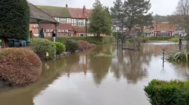 Hall leys park flooded in Matlock