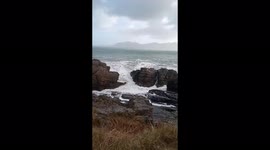 Aftermath of Storm Franklin along the Donegal coastline in Ireland