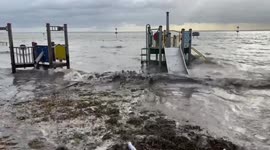 Southend seafront flooded as Storm Franklin hits UK