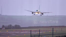 Nail-biting landing at Bristol Airport as Storm Franklin brings extreme winds to UK