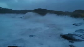 Storm Franklin hits Gweedore, Ireland, bringing strong winds and cold temperatures