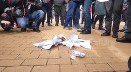 Hundreds gathered in Sofia Bulgaria to protest against high energy prices
