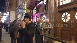 Piers Corbyn & Freedom protesters protest Vaxx proof at London Coliseum Theatre